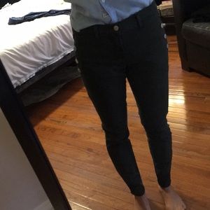 JBrand button jeans in dark green. Size 25